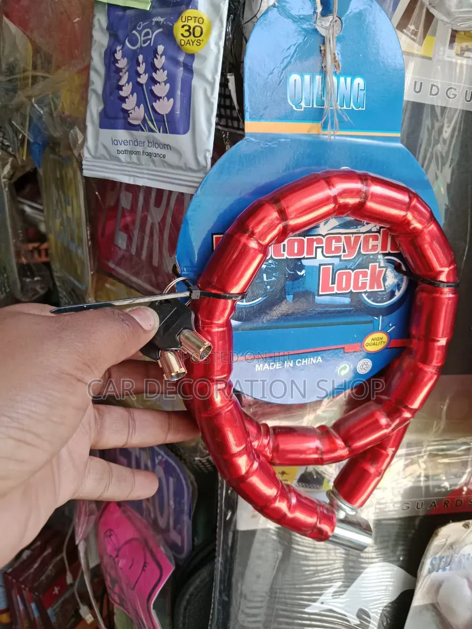 Red Coiled Heavy Duty Spiral Armored Snake Style Steel Wire Bike Lock