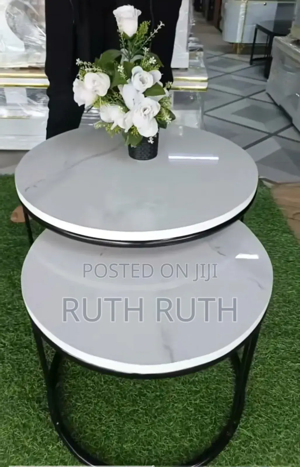 White Pure Marble Nesting Table