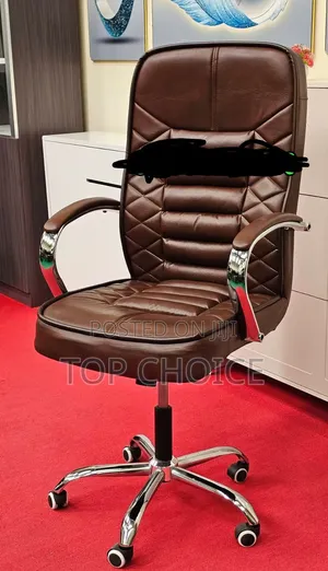 Ergonomic Office Chair Brown Leather