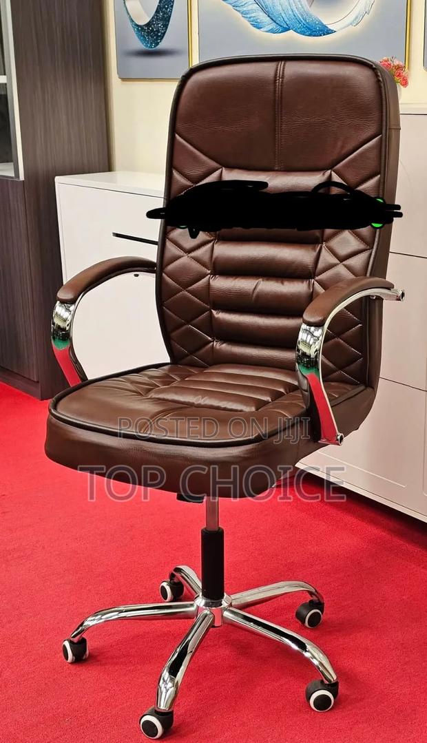 Ergonomic Office Chair Brown Leather