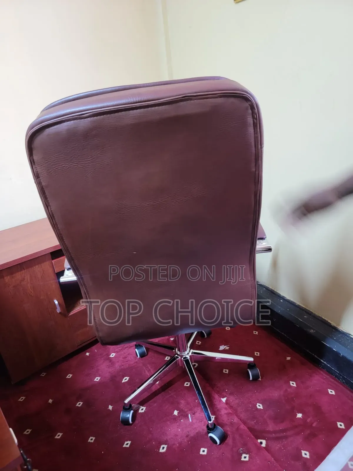 Ergonomic Office Chair Brown Leather