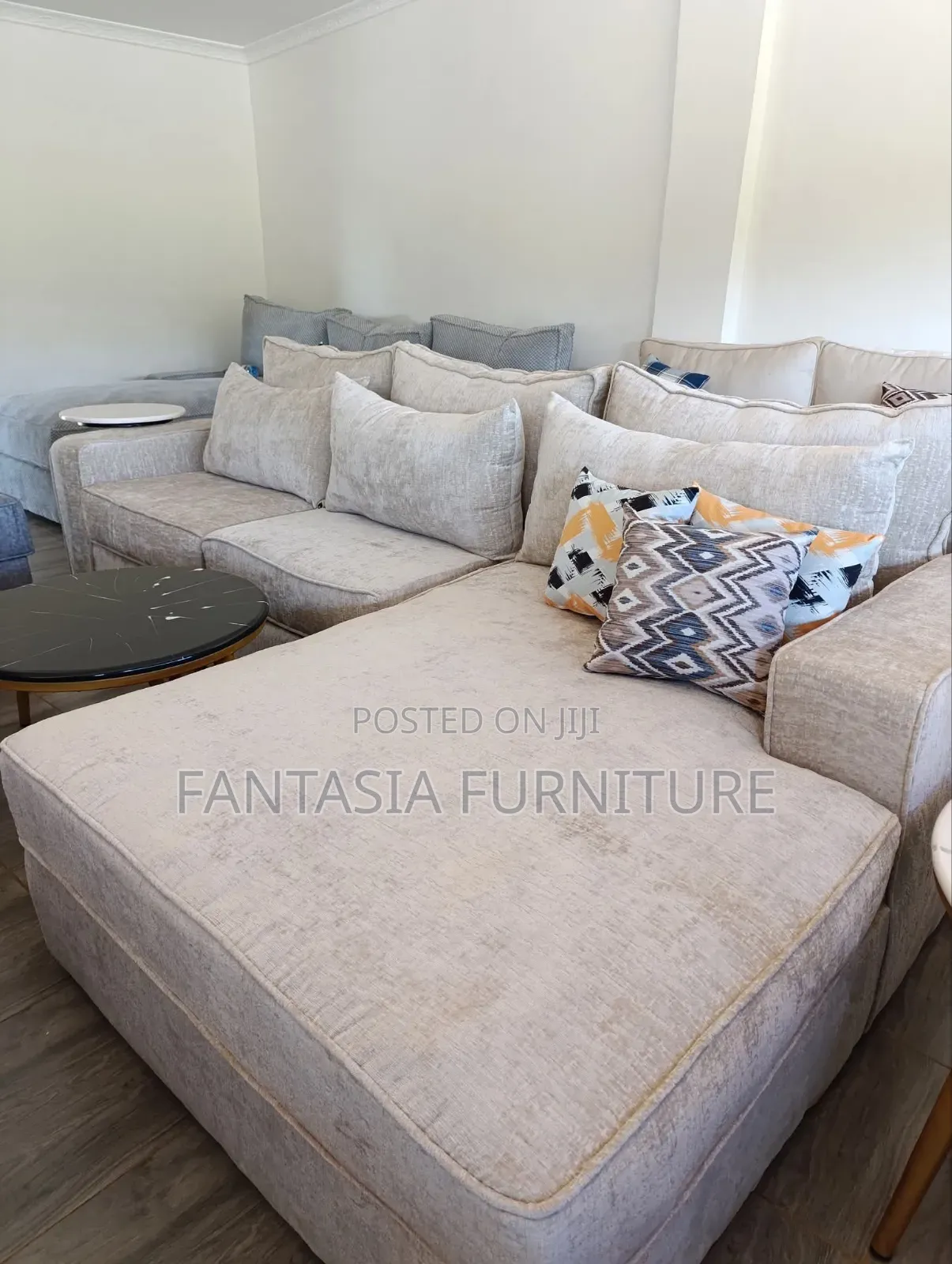 5-Seater Grey L-Shaped