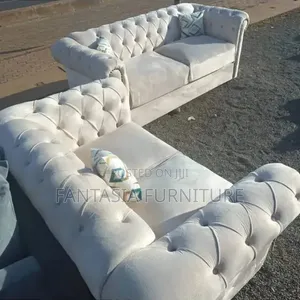 Cream Chesterfield Sofa Set: 3-Seater + 2-Seater