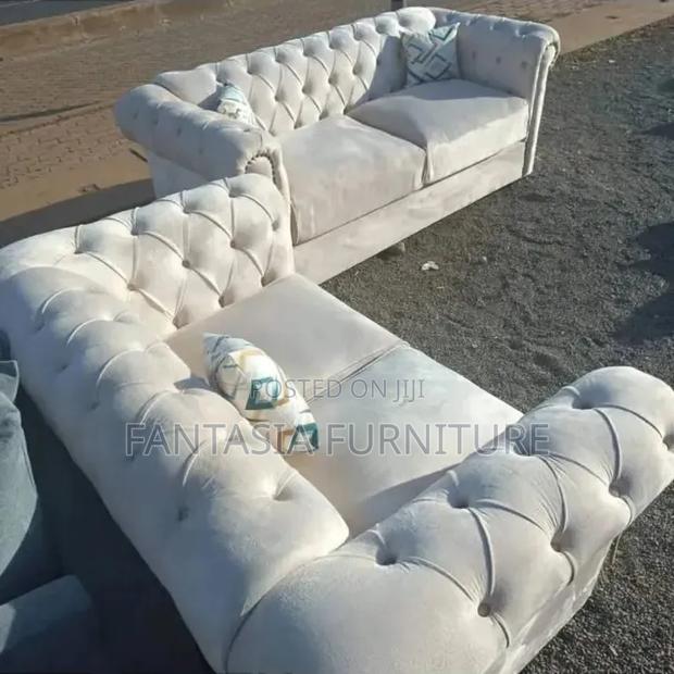 Cream Chesterfield Sofa Set: 3-Seater + 2-Seater
