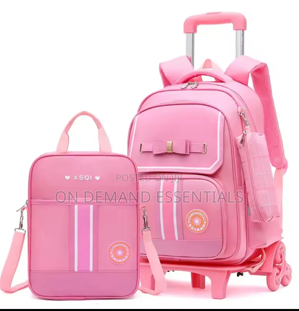 3 in 1 Student High Capacity School Bag Rolling(detachable)