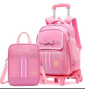 3 in 1 Student High Capacity School Bag Rolling(detachable)