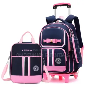 3 in 1 Student High Capacity School Bag Rolling(detachable)
