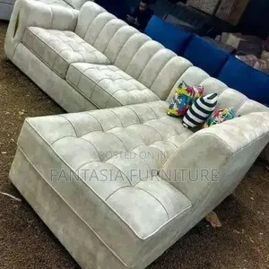 L-Shaped Cream Sectional Sofa