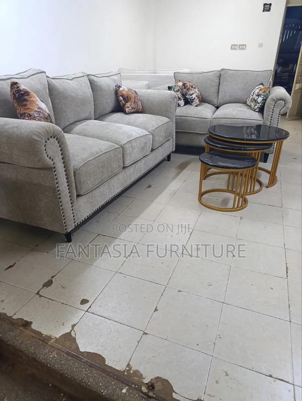 3 + 2 Seater Grey Sofa Set