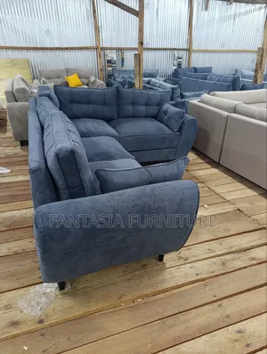 L-Shaped Blue Sofa (5-Seater)