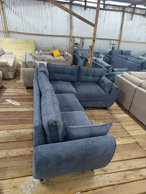 L-Shaped Blue Sofa (5-Seater)