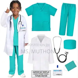 Kids Doctor Costume Set – White Lab Coat & Blue ScrubsChildren's