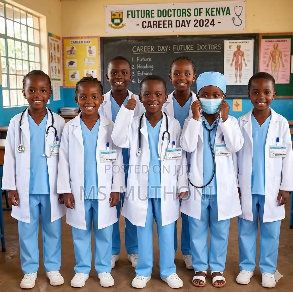 🦋Future Doctor Kids Costume Kit – Complete Lab Coat & Scrub Set