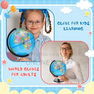 World Globe for Kids – Rotating Educational Geography Globe With Stand