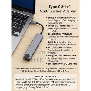 Type C 8-in-1 Multifuction Adapter Hub