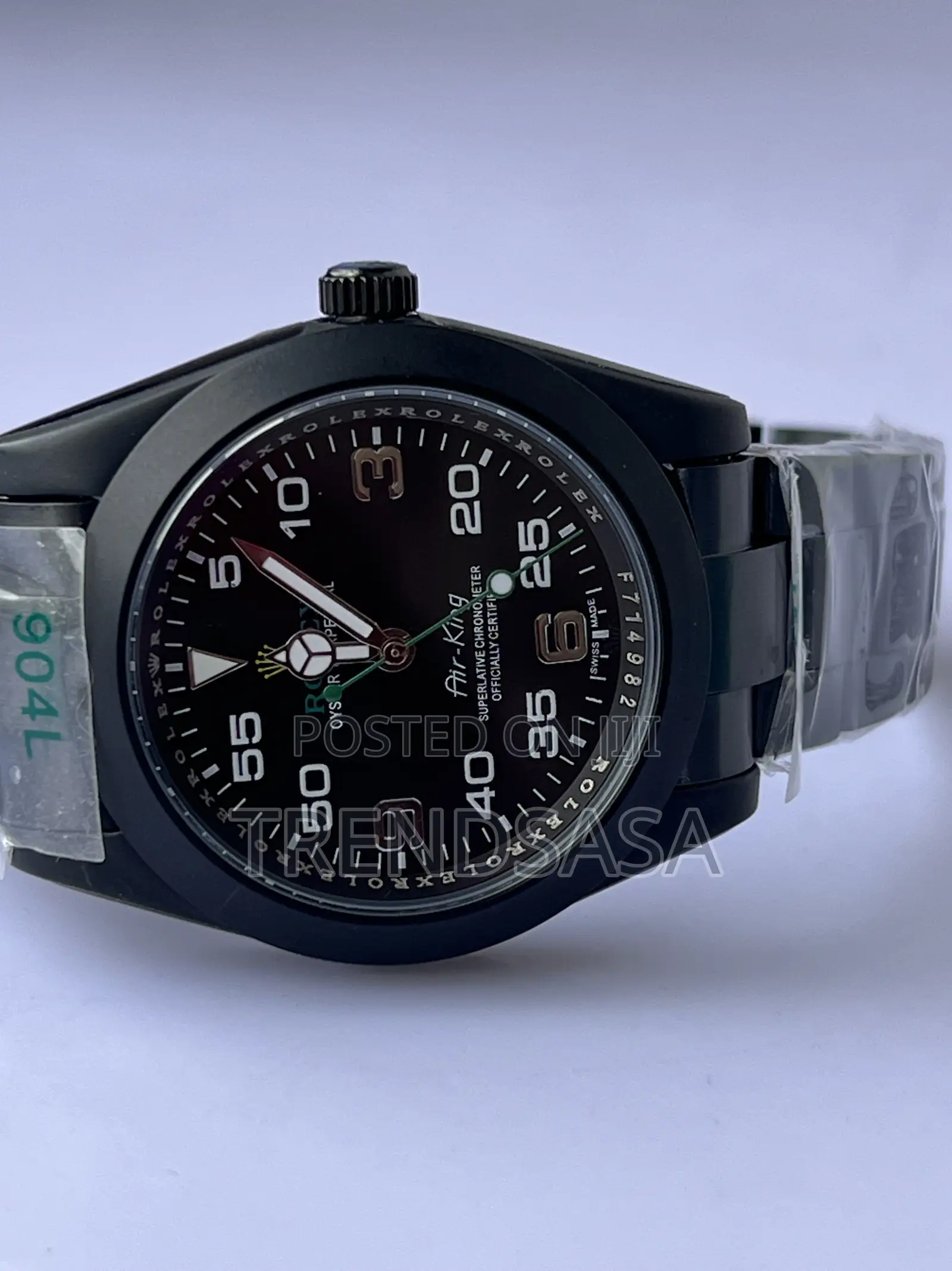 Rolex Airking Full Black Metallic Watch