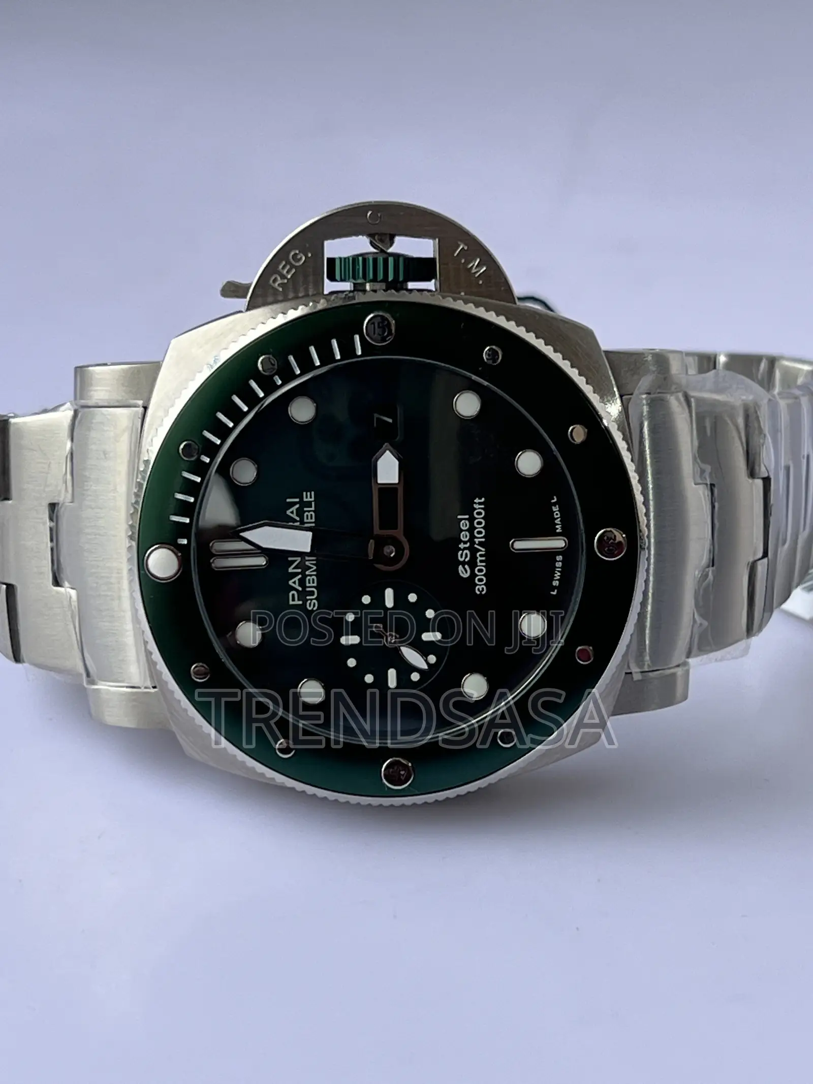 Panerai Submersible Esteel Verde Green Dial/Bezel Watch