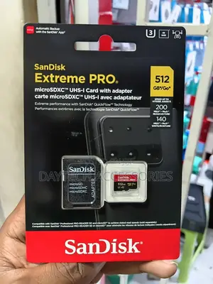 SanDisk Extreme PRO 512GB microSDXC UHS-I Memory Card With SD Adapter.