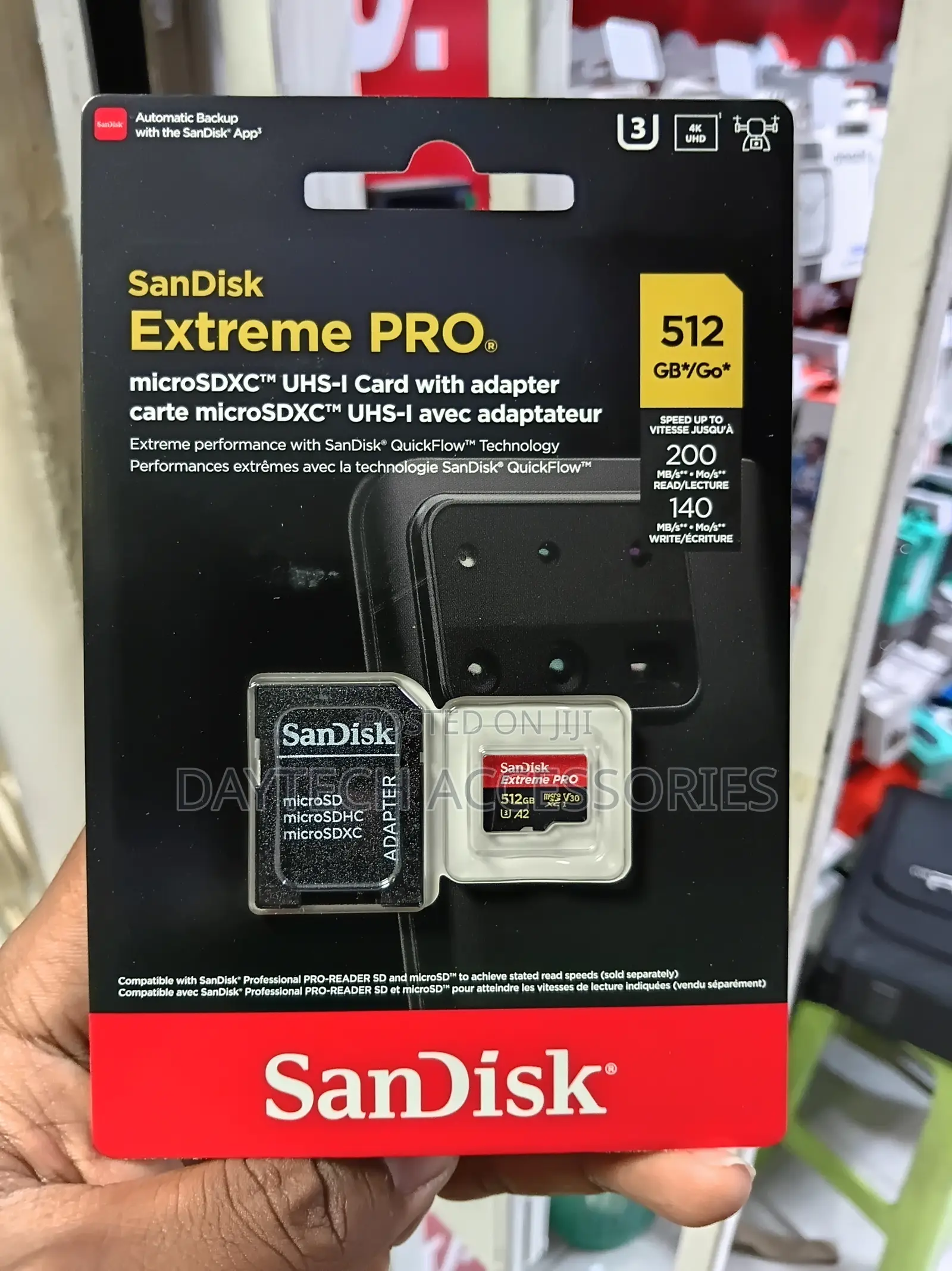 SanDisk Extreme PRO 512GB microSDXC UHS-I Memory Card With SD Adapter.