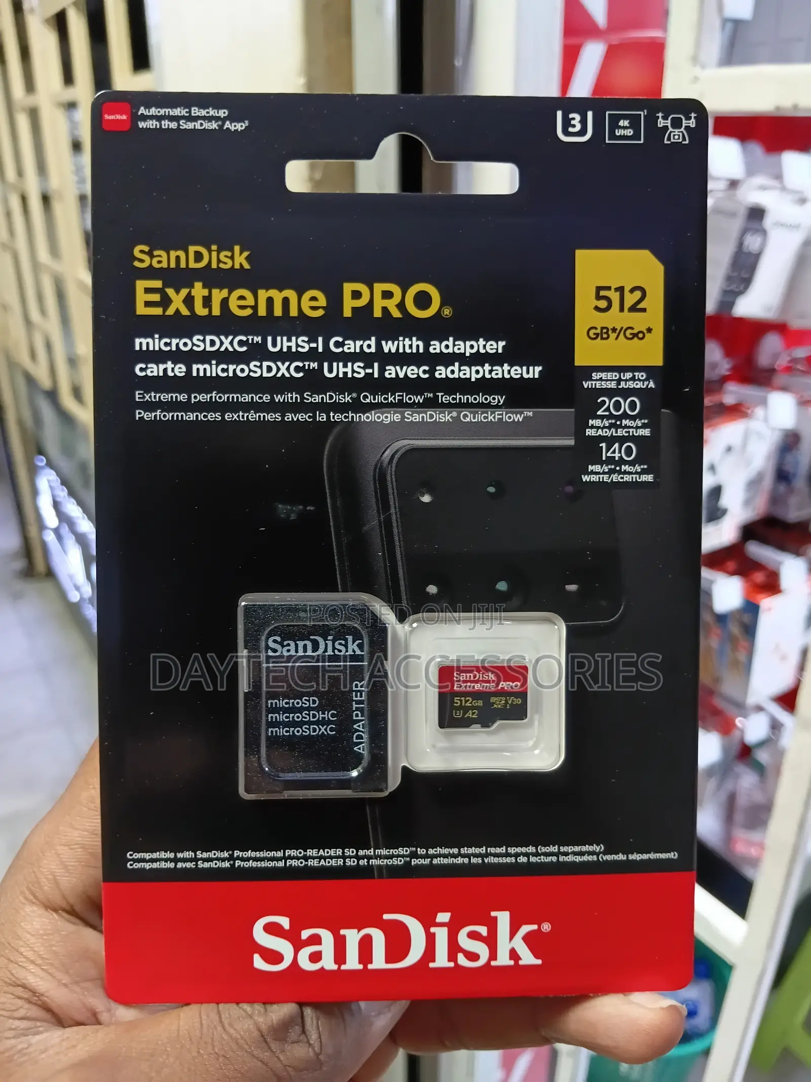 SanDisk Extreme PRO 512GB microSDXC UHS-I Memory Card With SD Adapter.