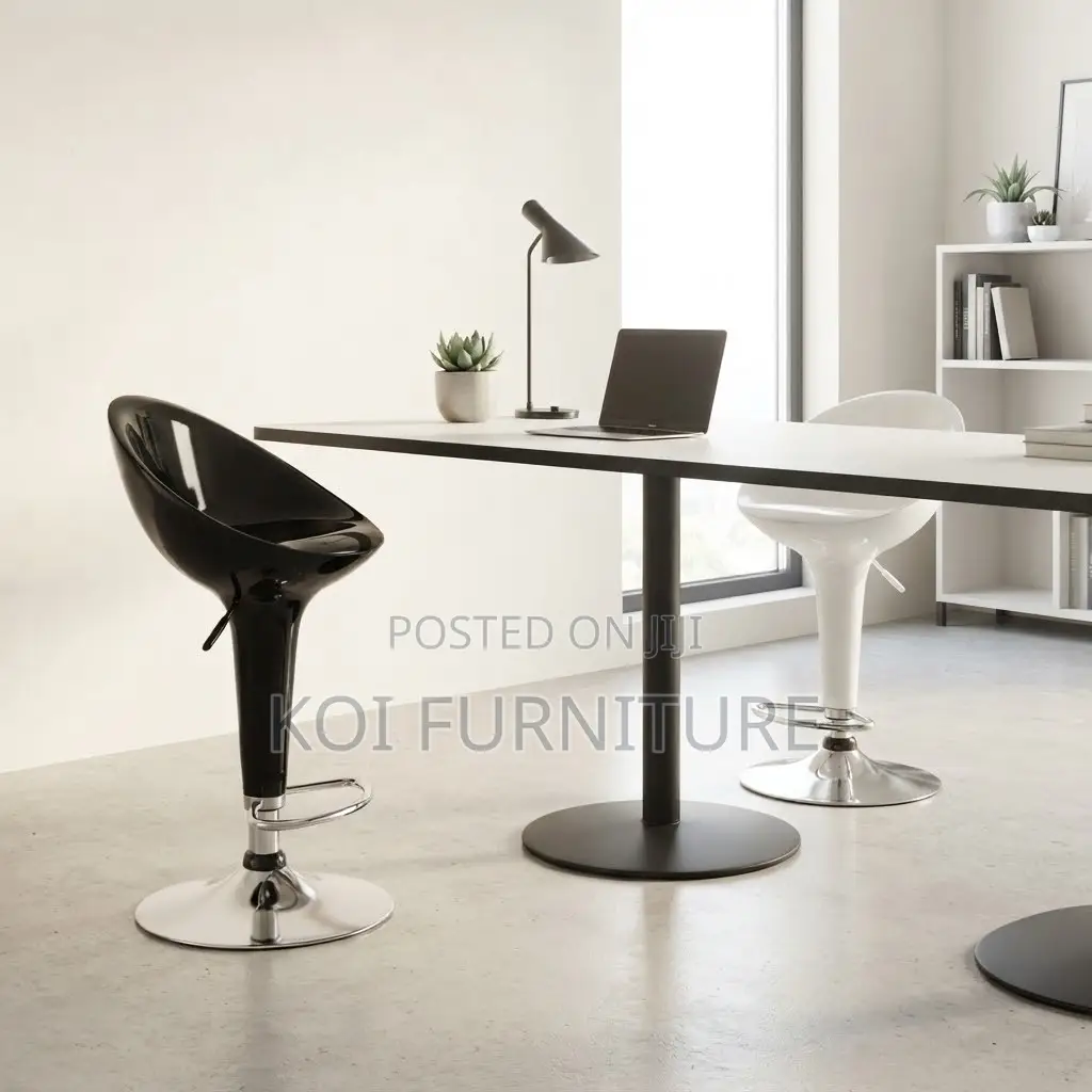 Barstools; Glossy Sleek Adjustable Bar Stool