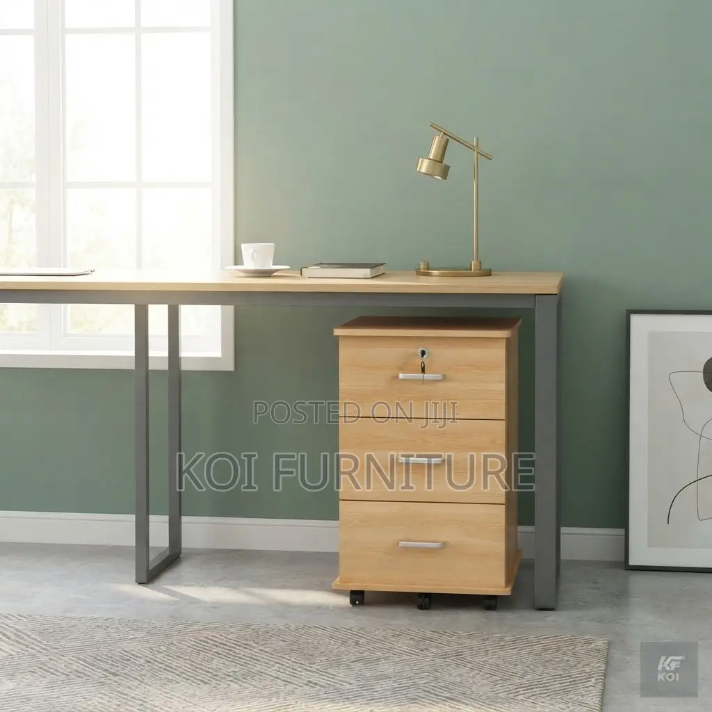 Office Cabinet; Lockable 3-Drawer Mobile Pedestal Cabinet