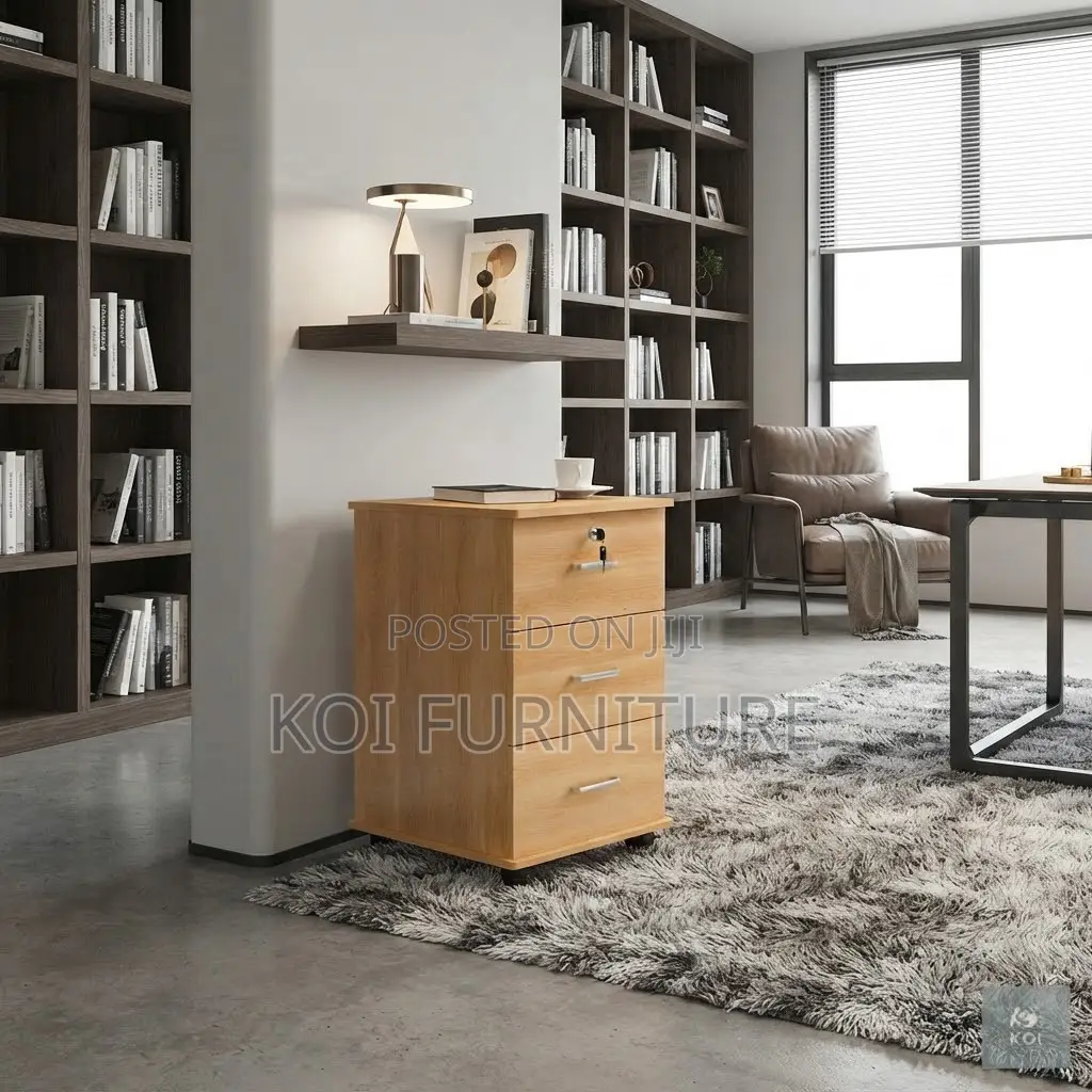 Office Cabinet; Lockable 3-Drawer Mobile Pedestal Cabinet