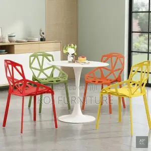 Dining Chairs; Modern Geometric Pattern Plastic Chair