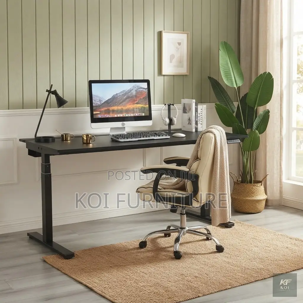 Office Desk; 1.2M Modern Height-Adjustable Standing Office Desk