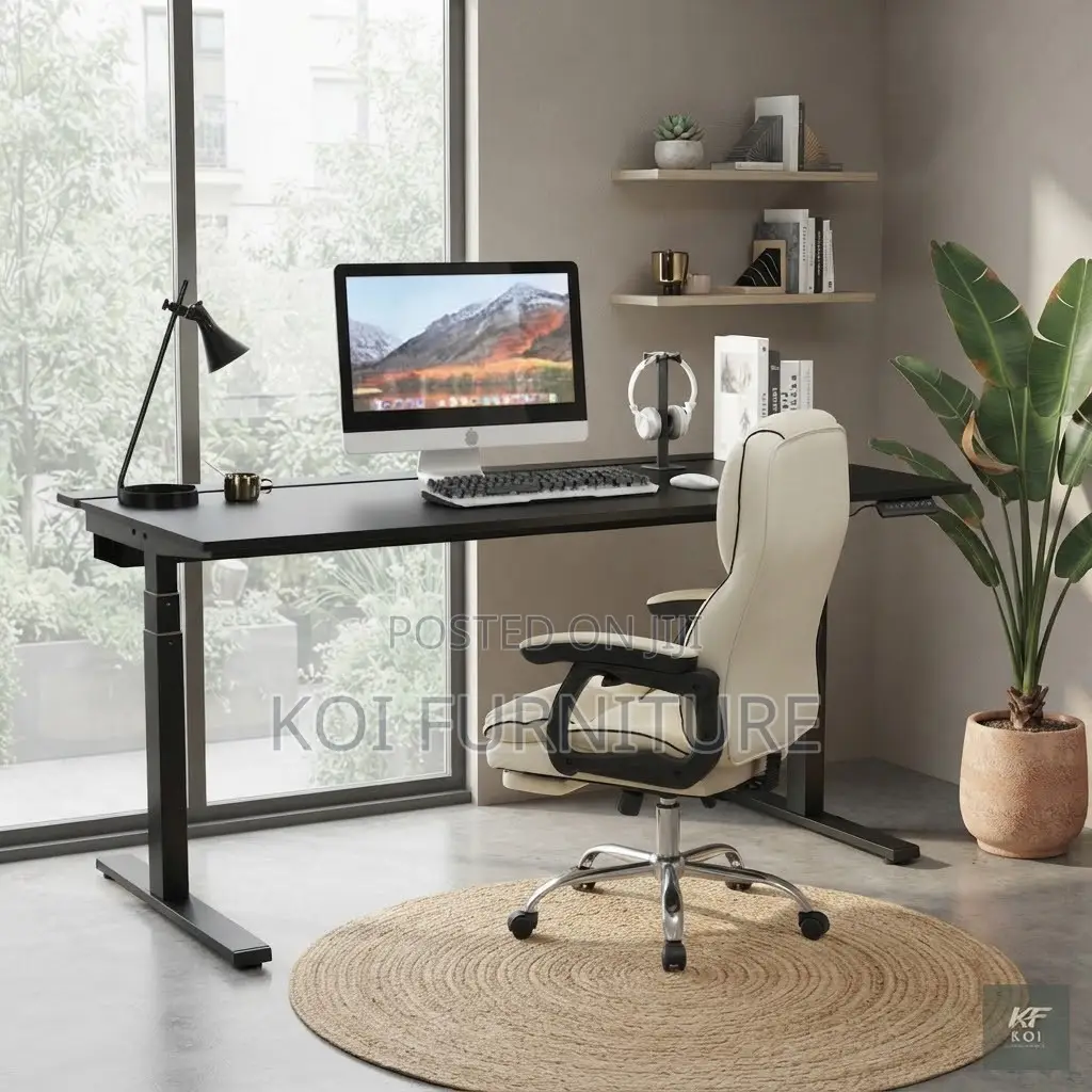 Office Desk; 1.2M Modern Height-Adjustable Standing Office Desk