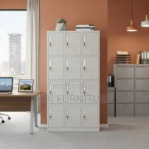 Office Cabinet; 12 Drawers Steel Modern Office Workspaces Cabinet