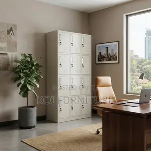 Office Cabinet; 12 Drawers Steel Modern Office Workspaces Cabinet