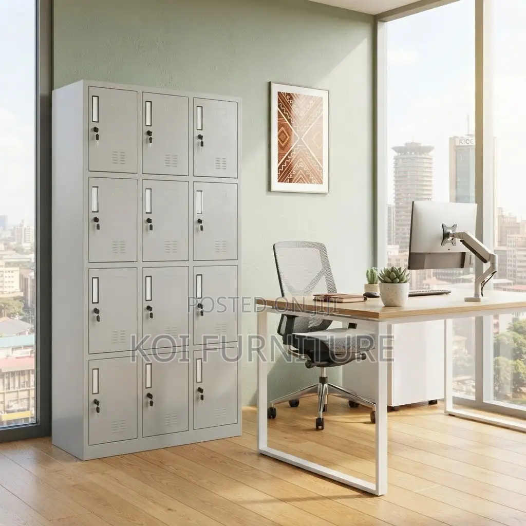 Office Cabinet; 12 Drawers Steel Modern Office Workspaces Cabinet
