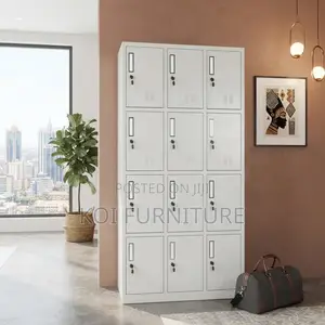 Office Cabinet; 12 Drawers Steel Modern Office Workspaces Cabinet