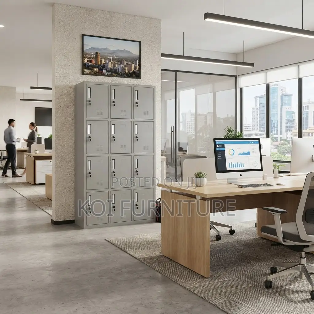 Office Cabinet; 12 Drawers Steel Modern Office Workspaces Cabinet