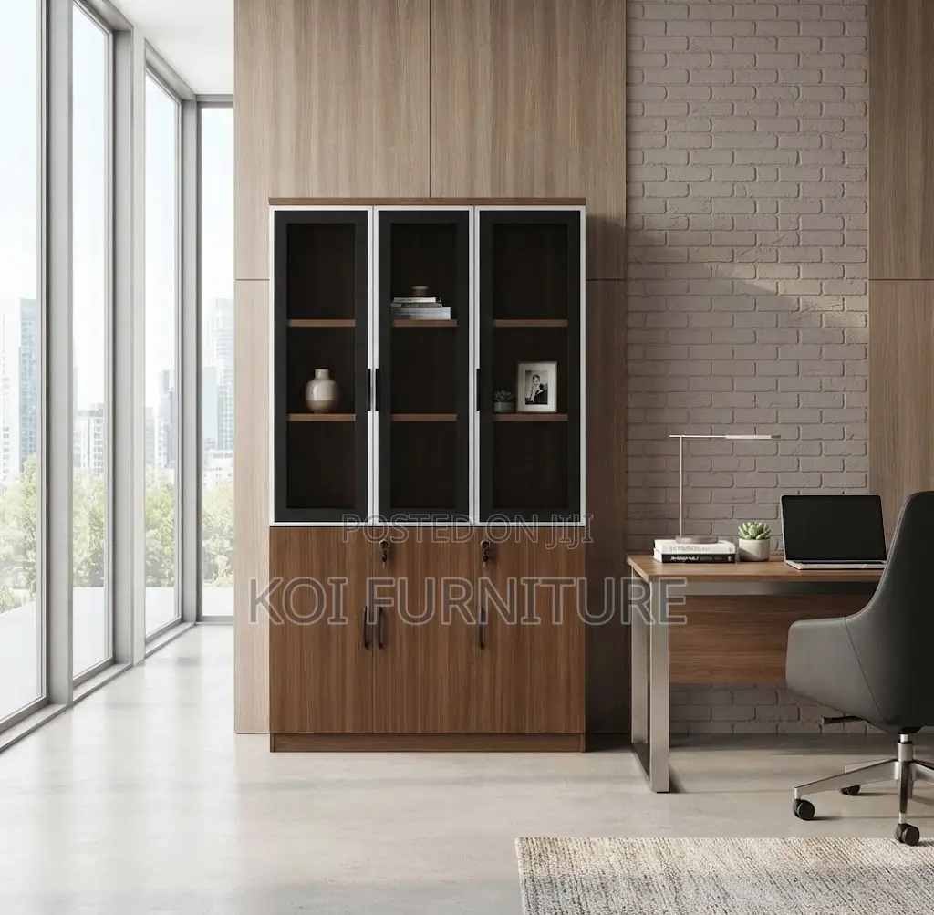 Office Cabinet; Three Doors With Key Lock Office Document Cabinet