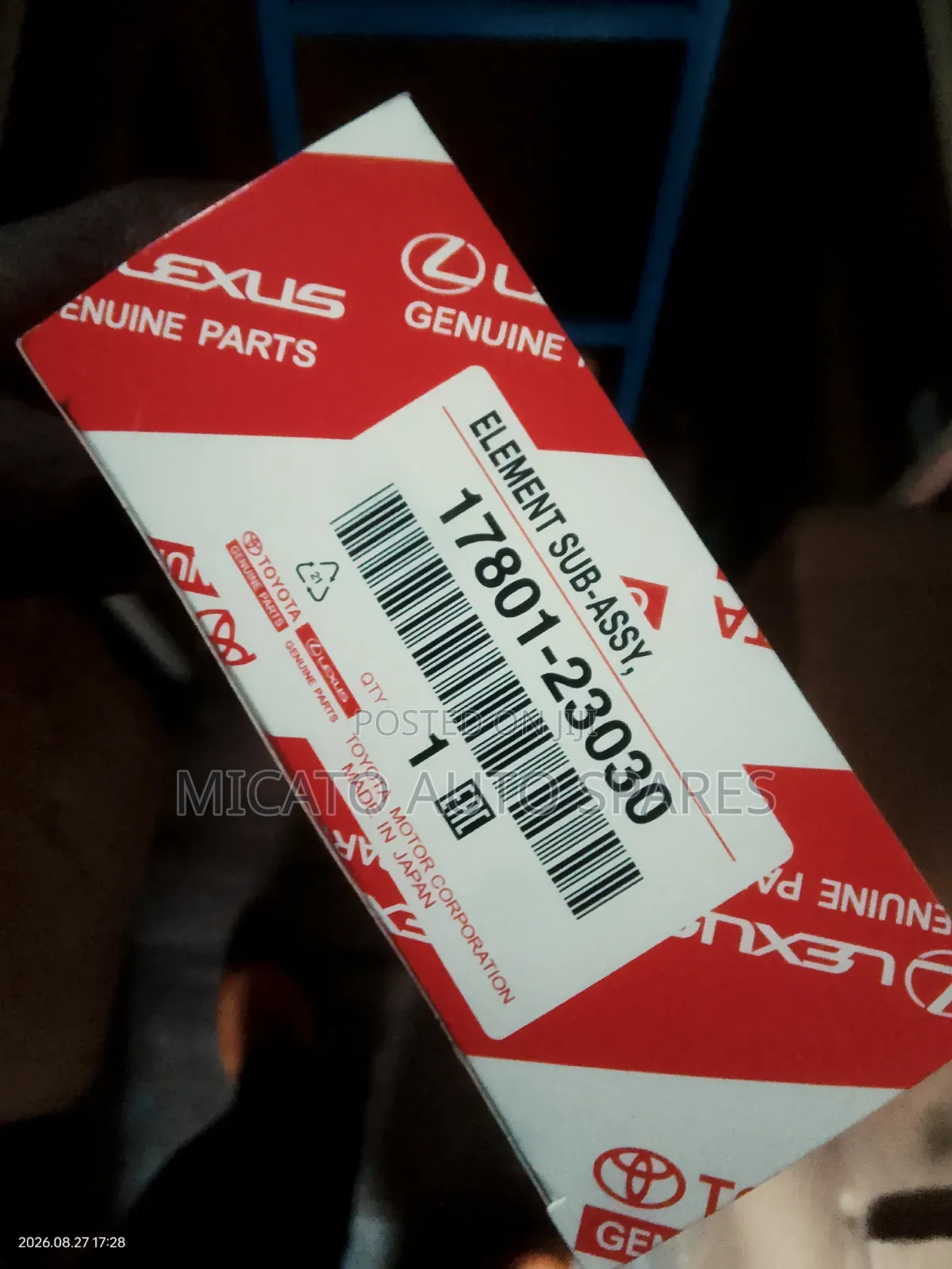 Genuine Toyota Air Filter 17801-23030