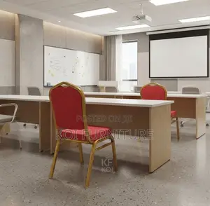 Office Chairs; Red Armless Stackable Office Conference Chairs