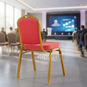 Office Chairs; Red Armless Stackable Office Conference Chairs