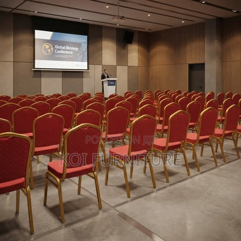 Office Chairs; Red Armless Stackable Office Conference Chairs