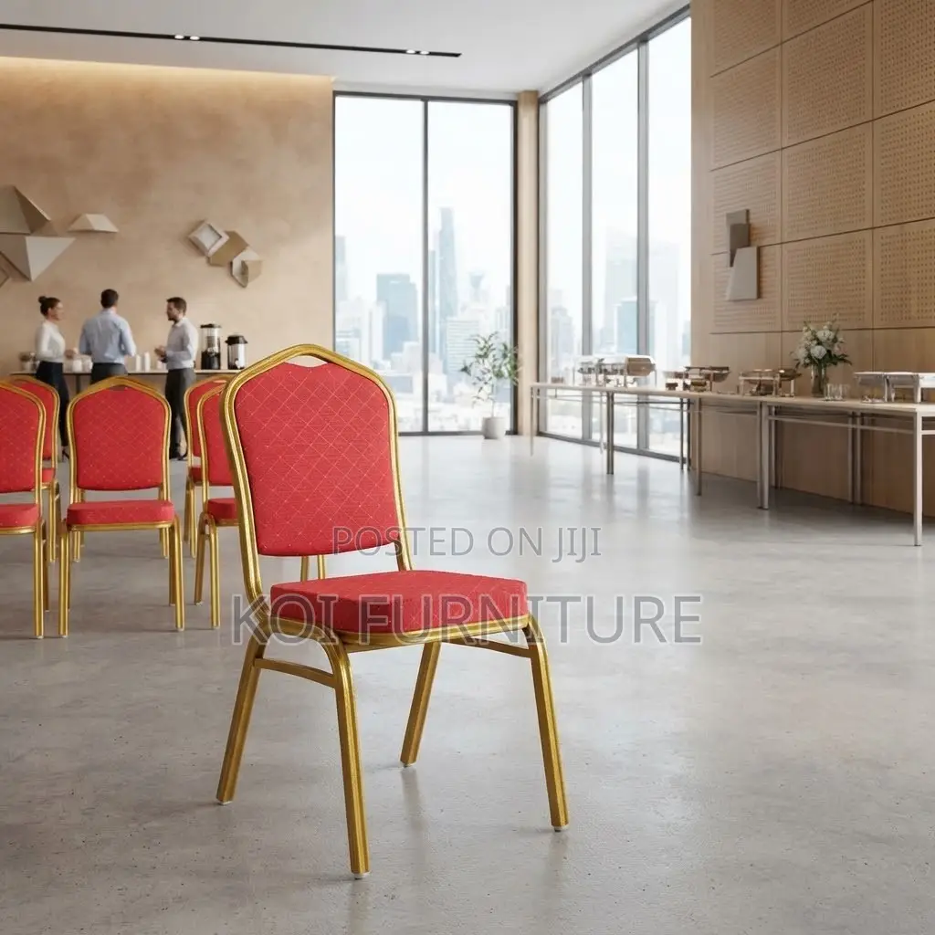 Office Chairs; Red Armless Stackable Office Conference Chairs
