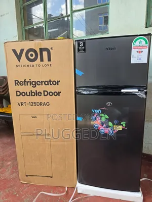 Von Double Door Fridge 125Litres Direct Cool