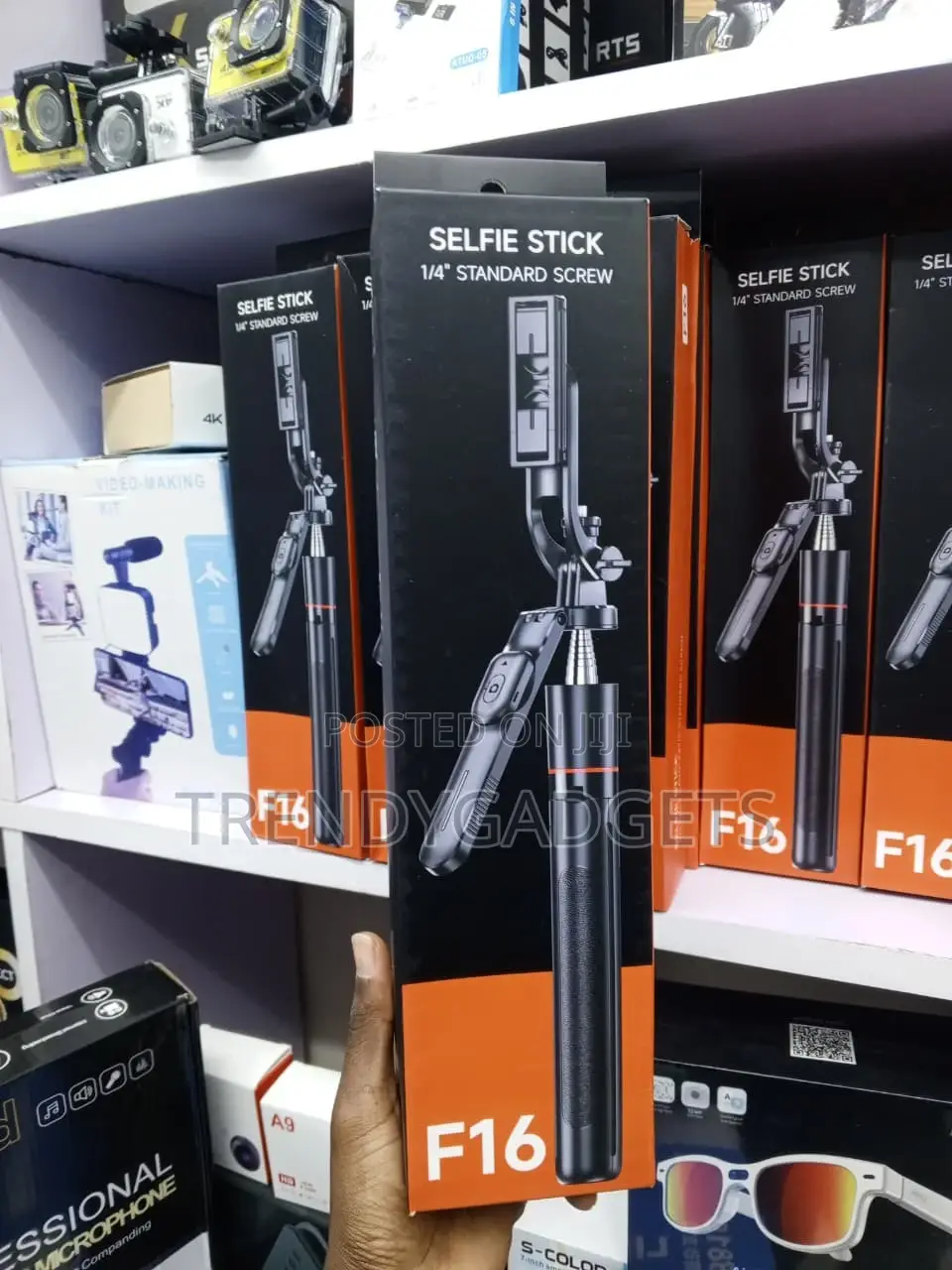 F16 1.7M Selfie Stick Tripod Stand With 360° Rotation Phone Holder