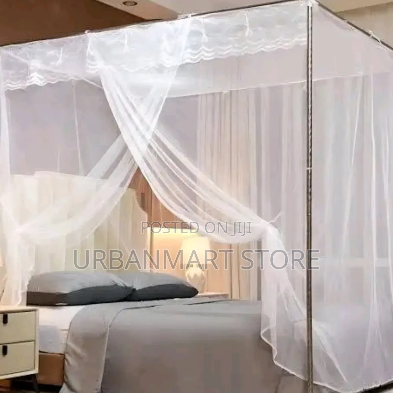 Brand New Bed Mosquito Net 5×6 – Strong Four Stand Frame