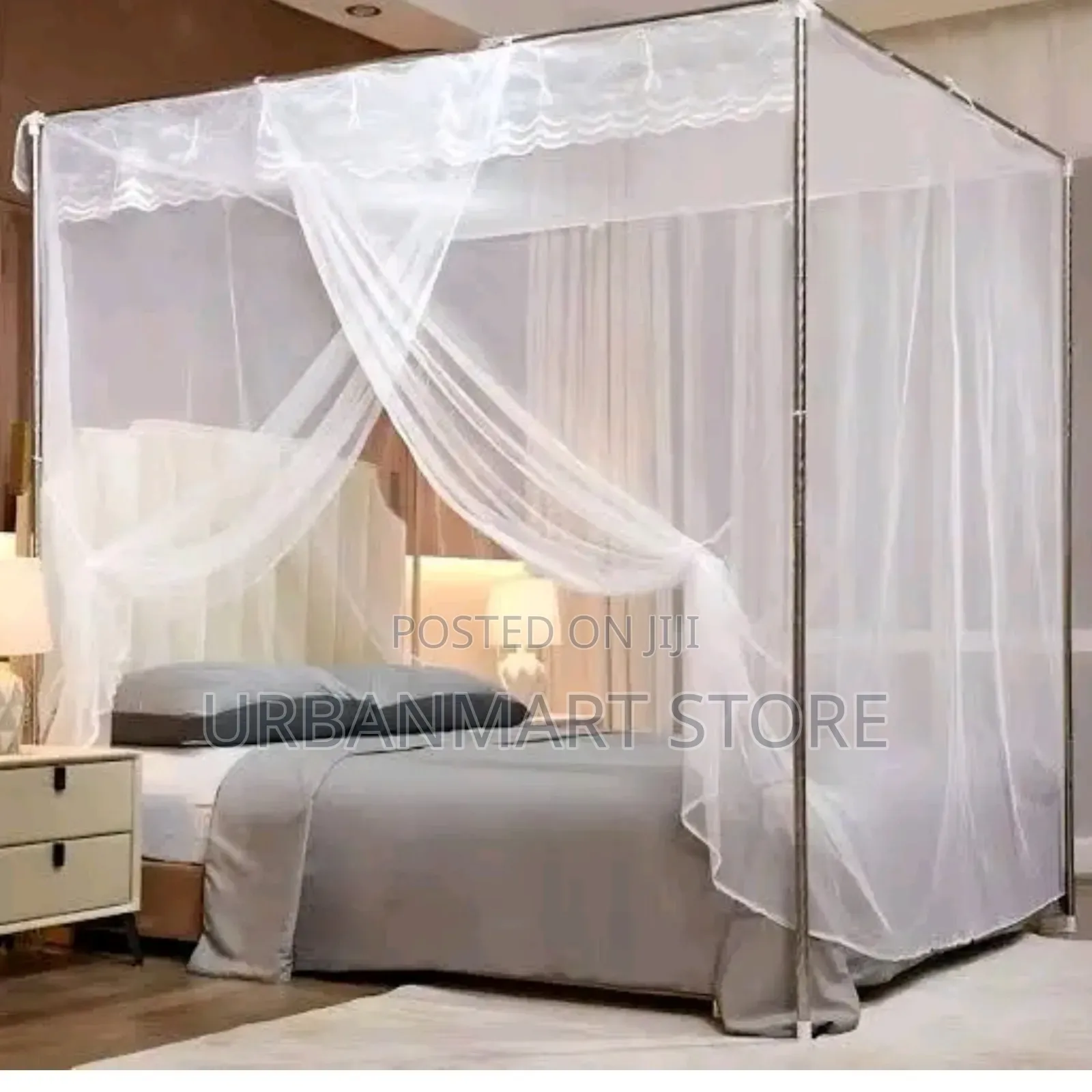 Brand New Bed Mosquito Net 5×6 – Strong Four Stand Frame