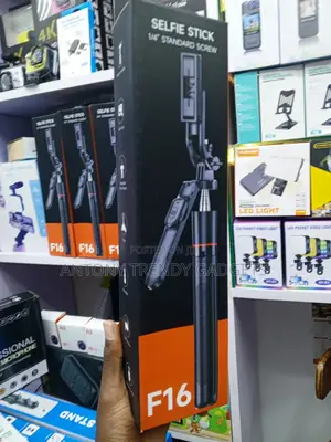 F16 1.7M Extendable Selfie Stick Tripod With Phone Holder & 1/4" Mount