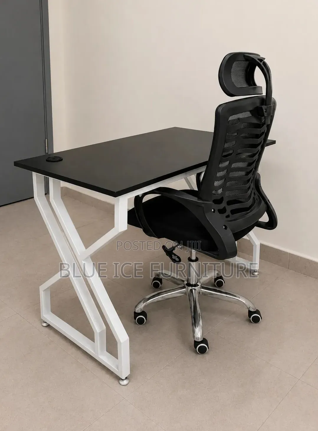 Modern Office Desk & Ergonomic Mesh Chair Set