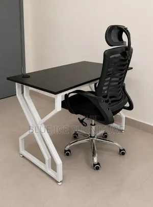 Modern Office Desk & Ergonomic Mesh Chair Set