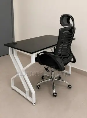 Modern Office Desk & Ergonomic Mesh Chair Set