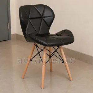 Modern Black Leather Dining Chair